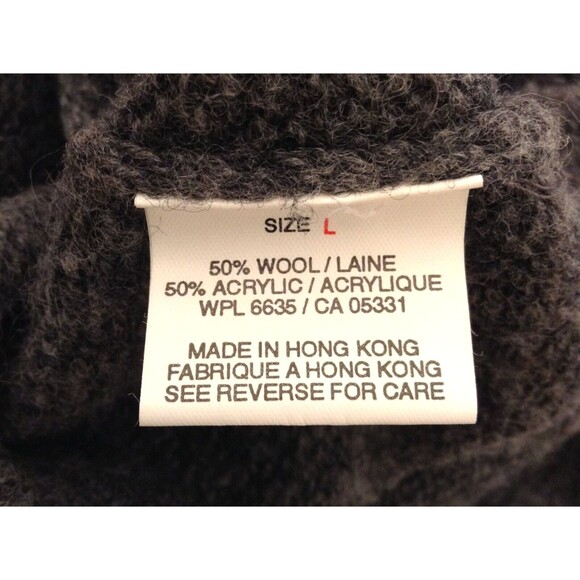 Vtg Woolrich Sweater Men L Gray Wool Blend Hand Framed Pullover Knit Grandpa - Picture 11 of 12